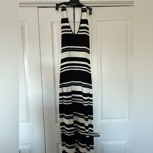 Black and White Striped Maxi Dress